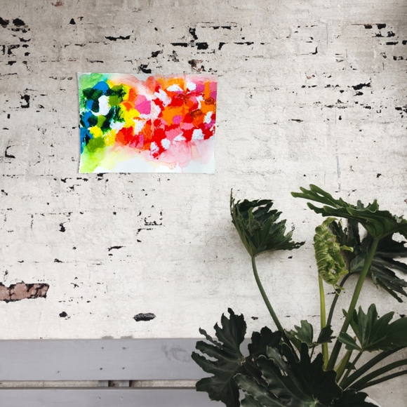 Original Abstract Acrylic Painting on Fine Art Paper, 11x14 - Picture 3 of 8